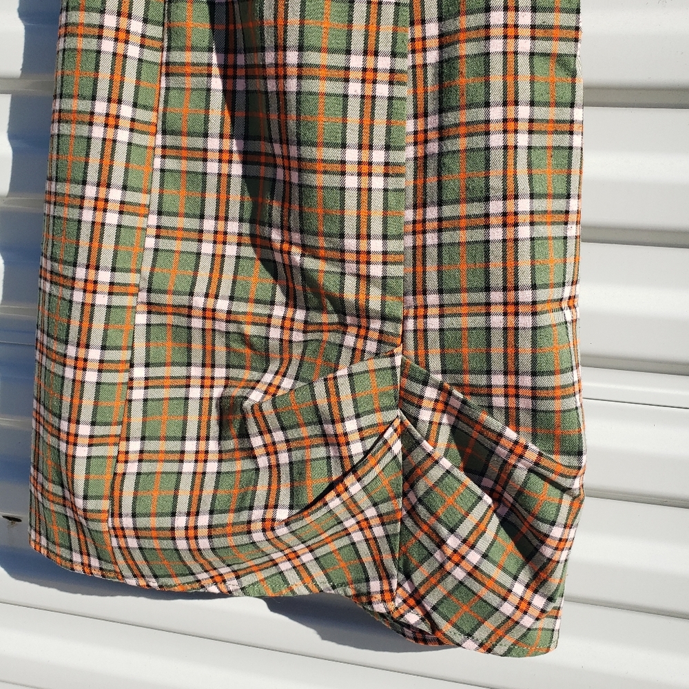 Urban Outfitters Monica Square neck green plaid strappy mini dress - Picture 4 of 9